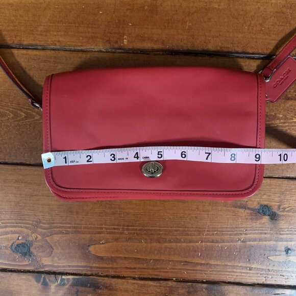 Coach Penny Small Red Turnlock Leather Crossbody Bag Detachable Straps F87768 - Picture 16 of 16